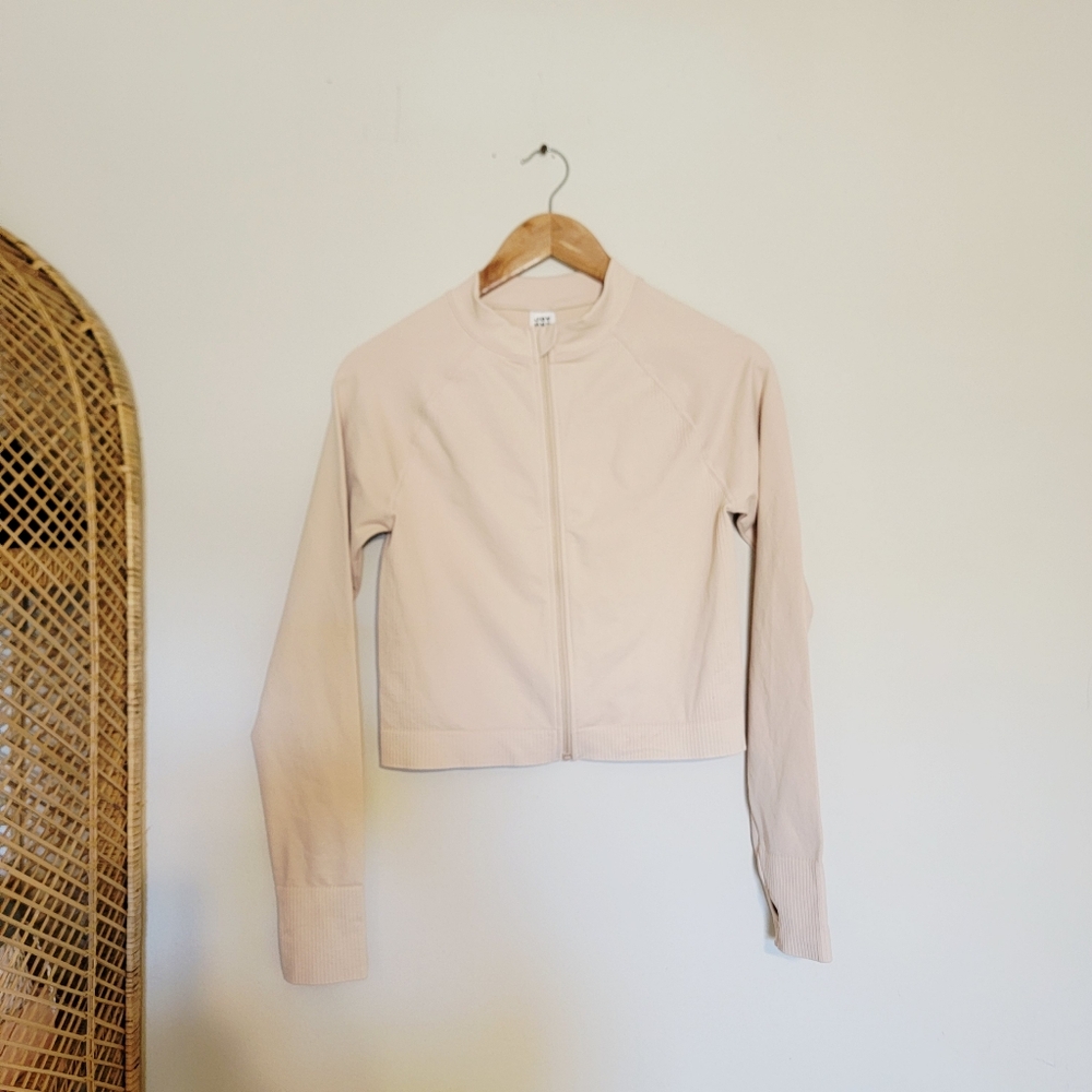 JoyLab  Seamless Fitted Full Zip Jacket -  Cream Pake Pink Women's